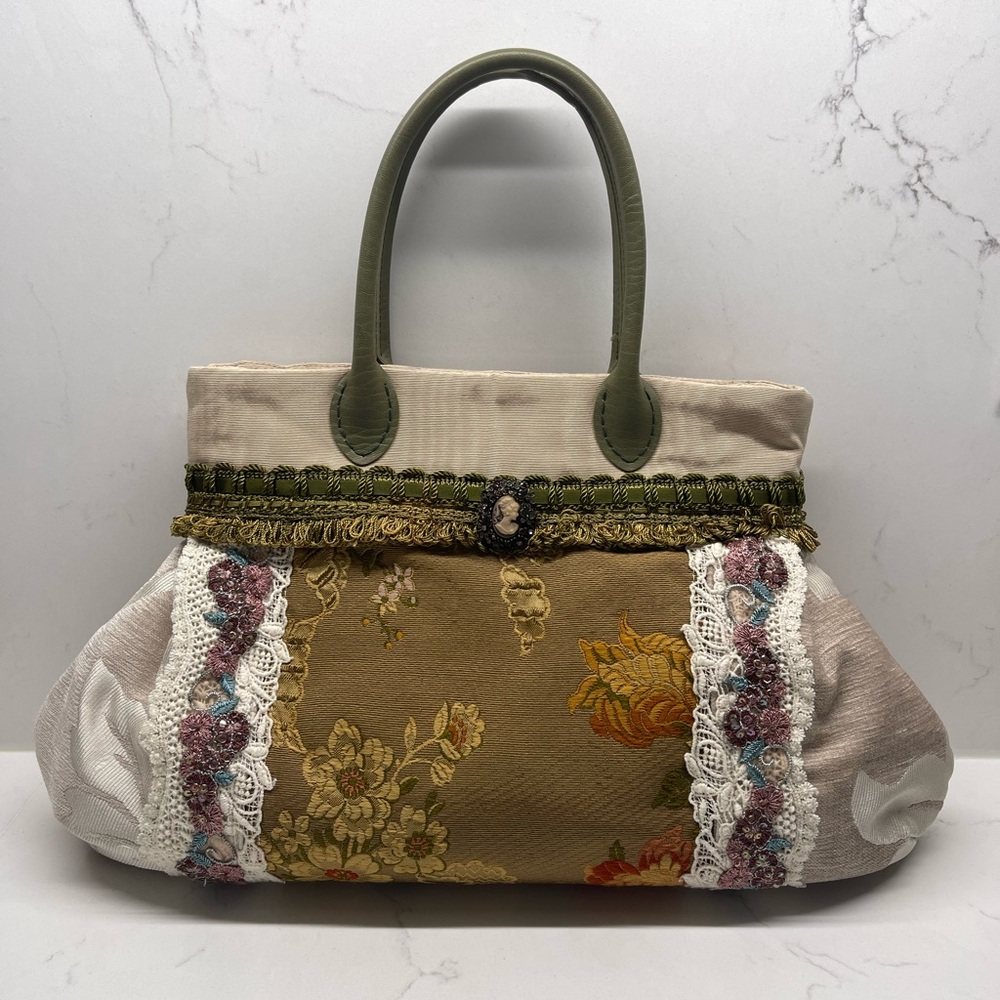 RARE VINTAGE handbag embroidered lace! Handmade, flowers, purse, shoulder bag